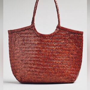 By Anthropologie Woven Leather Tote